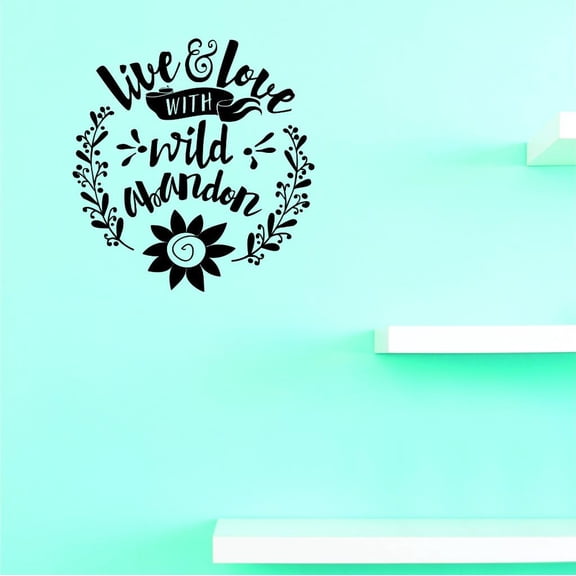 Custom Decals Live And Love With Wall Art Size: 16 X 24 Inches Color: Black