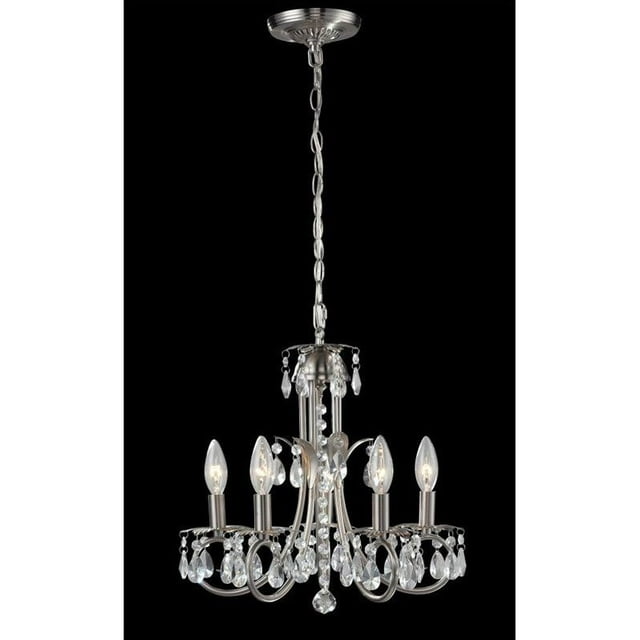 Z-Lite Pearl 5 Light Chandelier in Brushed Nickel