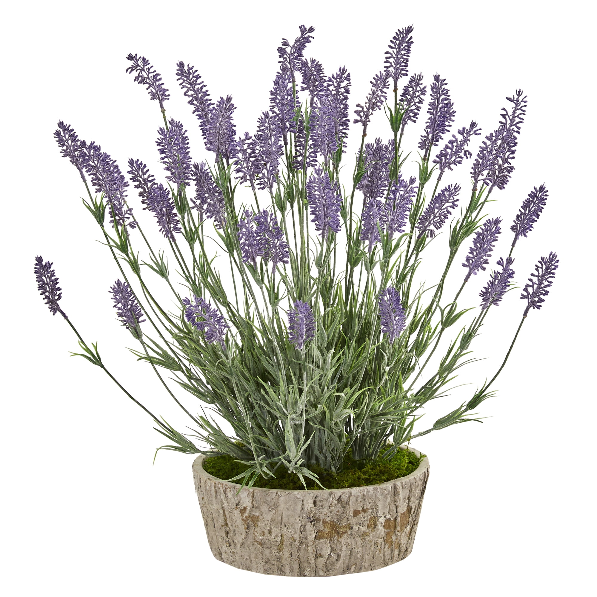 Nearly Natural 20in. Lavender Artificial Plant in Weathered Oak Planter