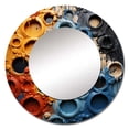 thumbnail image 2 of Designart "Fluid Movements Orange Blue Abstraction" Abstract Shapes Rund Mirror For Wall Decor - Large Orange Round Print Mirror - Round Modern Mirror 29" x 29" Inch - Wall Mounted Round Large Mirror, 2 of 5