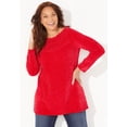 thumbnail image 4 of Catherines Women's Plus Size Petite Chenille Cable-Knit Boatneck Sweater, 4 of 6