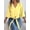 Yellow, variant on Women's Summer Loose Chiffon Blouses Dressy Casual 3/4 Sleeve Tops V Neck Work Dress Shirts
