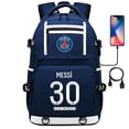thumbnail image 4 of Mochila escolar con USB para adolescentes y estudiantes, con diseño de estrella de fútbol deportivo, para hombres y mujeres, para viajes de ocio, 4 of 6
