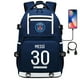 thumbnail image 5 of Mochila escolar con USB para adolescentes y estudiantes, con diseño de estrella de fútbol deportivo, para hombres y mujeres, para viajes de ocio, 5 of 6