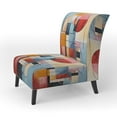 thumbnail image 3 of Designart "Focusing on Geometric Abstraction IV" Multi-Color Abstract Spirals Upholstered Accent Chair - Modern Arm Chair For Bedroom, 3 of 7