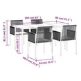 thumbnail image 4 of vidaXL 5 Piece Garden Dining Set with Cushions Black Poly Rattan and Steel, 4 of 5