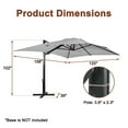 thumbnail image 3 of Mondawe 10x13 FT Cantilever Umbrella Large Offset Umbrella with 360°Rotation Cantilever Patio Umbrella for Backyard, Pool & Garden, Gray, 3 of 11