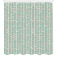 thumbnail image 3 of Ambesonne Grey Chevron Shower Curtain, Boho Vintage Zigzags, 69"Wx75"L, Sea Green and Pearl, 3 of 3