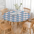 thumbnail image 3 of Blue Red Checkered Pattern Round Fitted Tablecloth with Elastic Edge,Dining Table Cover Waterproof,Outdoor Round Tablecloth for Camping,Dining,Indoor and Outdoor, 3 of 7