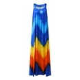 thumbnail image 2 of Daeful Ladies Vest Dress Floral Print Sundress Swing Weekend Square Neck Maxi Summer 1# Blue S, 2 of 6