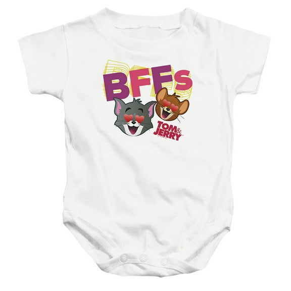 Tom And Jerry Movie Bffs Unisex Infant Snap Suit for Baby (6 Months) White