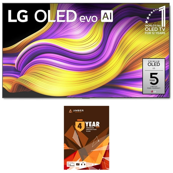 LG OLED77G5WUA 77 Inch OLED 4K Ultra HD Smart TV with 4 Year Amber Protection Plan (2025)