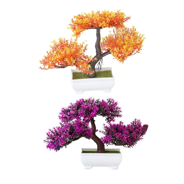 2 árboles De Bonsái De Plantas Artificiales Para El Hogar, Jardín, Oficina, Pared, Estantería De Libros, Decoración Sunnimix bonsái falso