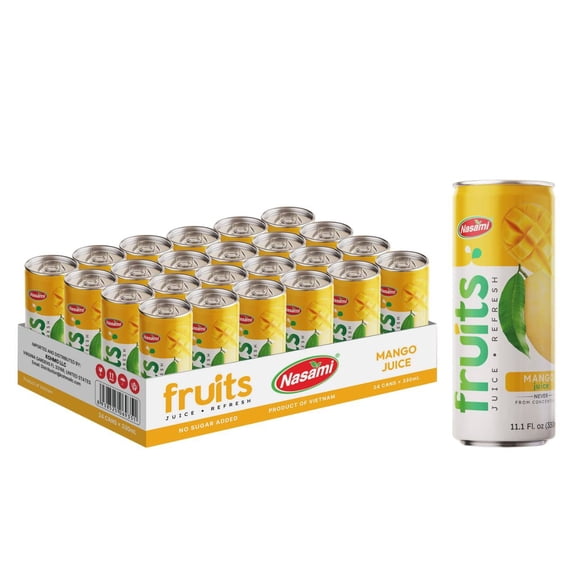 Nasami 100% Mango Juice – 11.1 fl oz (330ml) Can, No Sugar Added