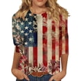 thumbnail image 2 of Lorytime 4th of July Shirts Women Red White and Blue Tops Patriotic Graphic Outfits 3/4 Sleeve Holidays Clothes XL, 2 of 5