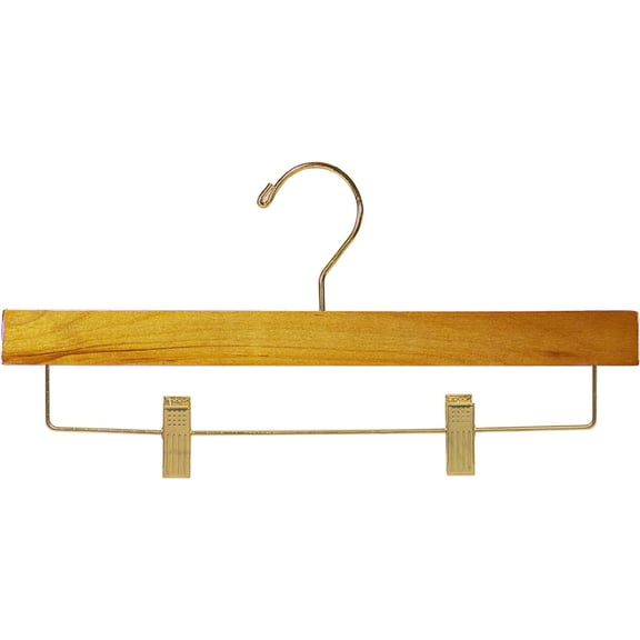 INTERNATIONAL HANGER, 14 inch Honey Wood Bottom Hanger, 25 Pack