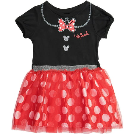 Disney Minnie Mouse Toddler Girls Costume Tutu Dress, Black/Red 4T