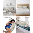 thumbnail image 6 of Floral Flower Pillow Covers Queen Size 2 Pack, Modern Oil Painting Watercolor White Soft Bed Throw Pillowcases Breathable Cooling Long Lumbar Body Pillow Sham Cover for Bed Sofa 20''x30'', 6 of 7