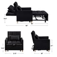thumbnail image 4 of 3 in 1 Convertible Sleeper Chair Bed, Multi-Functional Tufted Recliner Chair with Pillow and Adjustable Backrest, Modern Velvet Single Sofa for Living Room Bedroom Small Space, Black, 4 of 9