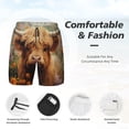thumbnail image 3 of Balery Cute Floral Cow Bañador para hombre, shorts de playa de secado rápido con entrepierna y forro de compresión-Medium, 3 of 6