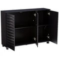 thumbnail image 4 of Pilaster Designs Leina Contemporary Wood Buffet Sideboard in Black, 4 of 9