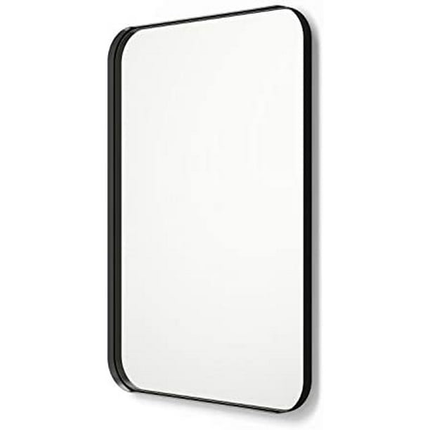 Better Bevel Wall Mirror Bathroom Vanity Mirror Black Metal 30" X 30" Square
