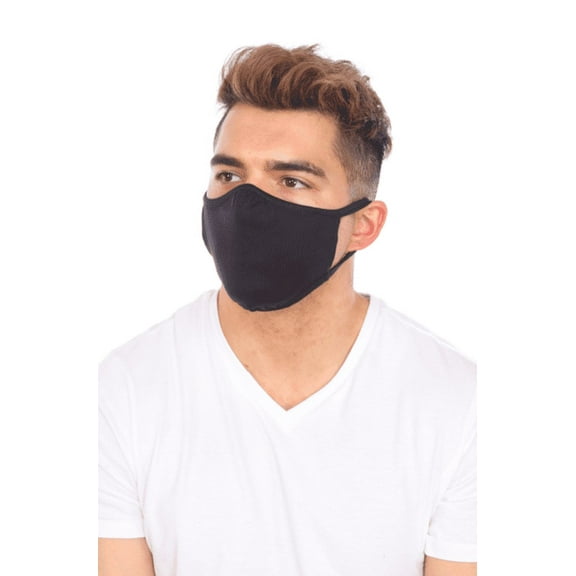 Washable Disposable Black Face Masks, 2 Ply Mask, 10 Pack, Large and Extra Large, (L/XL)