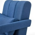 thumbnail image 5 of Modern Accent Chair, Mid-Century Living Room Chair with Waist Pillow and Solid Wood Frame, Indoor Lounge Chair for Bedroom Reading Room, Navy Blue, 5 of 7