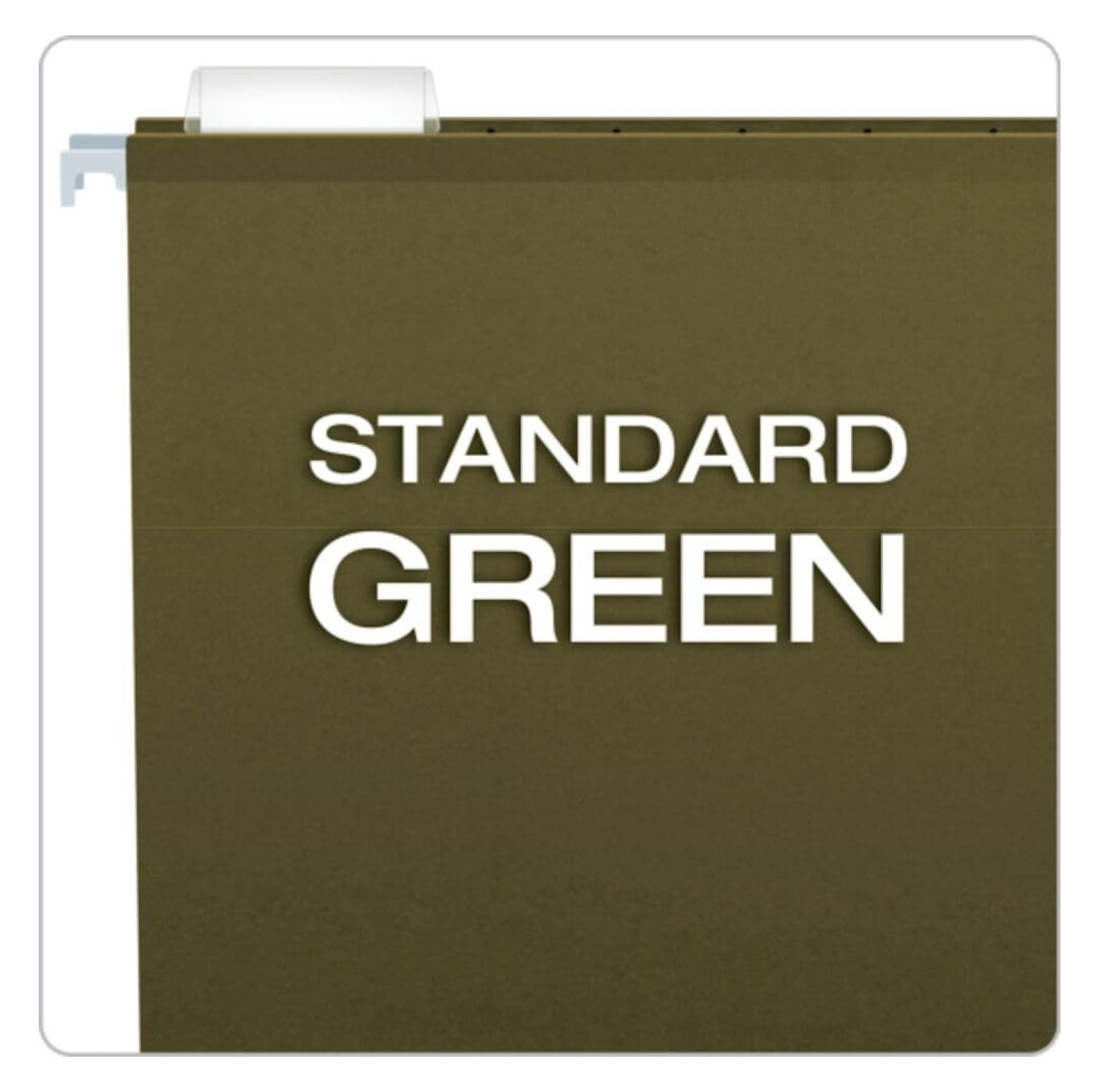 Hanging File Folders 25 Pack - Green Letter Size 8.5 x 11, 2" Expansion - Reinforced Hanging Files for Office Document Organization