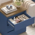 thumbnail image 6 of Homfa 3 Drawers Nightstand, Small Sofa Table, Wooden Storage Cabinet for Living Room, Blue Finish, 6 of 9