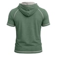 thumbnail image 5 of Uwinwear Men's Activewear T-Shirts Hooded Outdoor Short Sleeve Tops Summer Beach Casual Slim Fit Pullover Breathable Casual Wear,Green,M, 5 of 7
