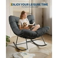 thumbnail image 7 of Outdoor Papasan Rocking Chair, Oversized Lounge Chair with Metal Frame, Patio Rattan Egg Rocker for Balcony Backyard Porch Bedroom, Grey, 7 of 7