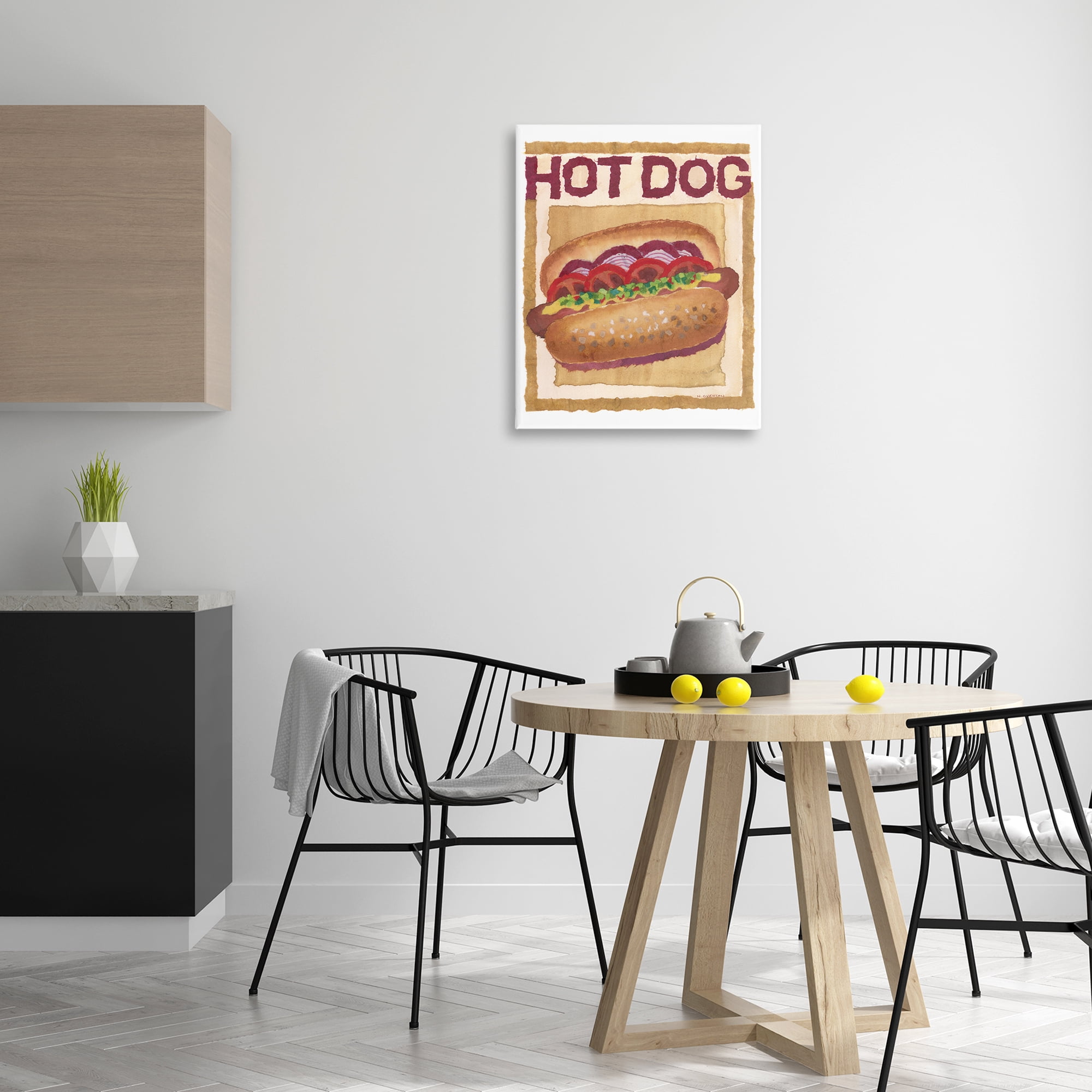 Stupell Industries Traditional Hot Dog Food & Beverage Painting Gallery Wrapped Canvas Art Print Wall Art, 24 x 30