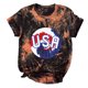 thumbnail image 1 of Camiseta de mujer, divertida y linda camiseta de manga corta, camiseta con estampado de bandera del Día de la independencia, camiseta teñida anudada, blusa, regalo para mujer Pompotops  hkajfhjk467595, 1 of 1