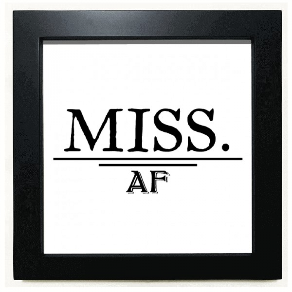 Miss Status Mood Art Deco Fashion Black Square Frame Picture