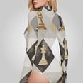 thumbnail image 4 of Chess Diamond Women's Bodysuit Jumpsuit Mock Turtle Neck Long Sleeve TopsOne Piece Leotards Shirt Yoga Outfits, 4 of 8