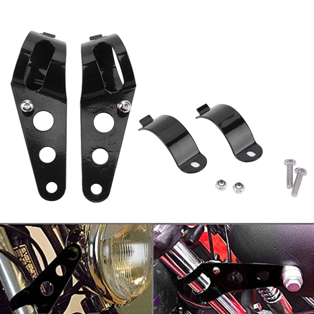 Encendiendo Soportes de montaje para faros delanteros de 28 mm-43 mm Horquilla Chopper para motocicleta (negro) Sywqhk Accesorios para autos y motos