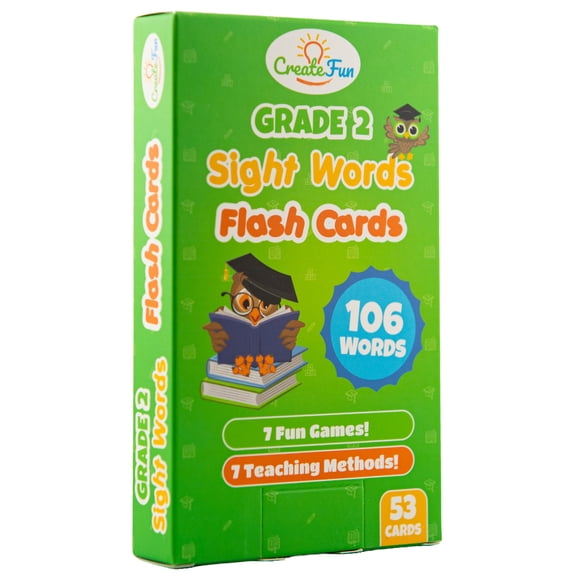 CreateFun Grade 2 Sight Words Flash Cards, 53 Count