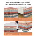 thumbnail image 6 of Boho Colorful Ruffle Bed Skirt California King Size Striped Ethnic Style Geometric Classical Retro Adjustable Elastic Dust Bed Skirts Wrap Around Bedskirt Wrinkle Free Easy Fit with 18 Inch Drop, 6 of 8