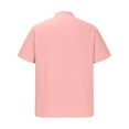 thumbnail image 4 of Large Shirts for Men, Xunlbb Men's Solid Color Fallow Button V-Neck Sports Short SleeveShirt, 4 of 5