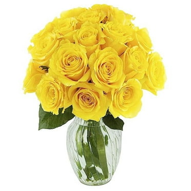 KaBloom: 18 Yellow Roses in vase, Next-Day Delivery, Gift for Every Occasion.