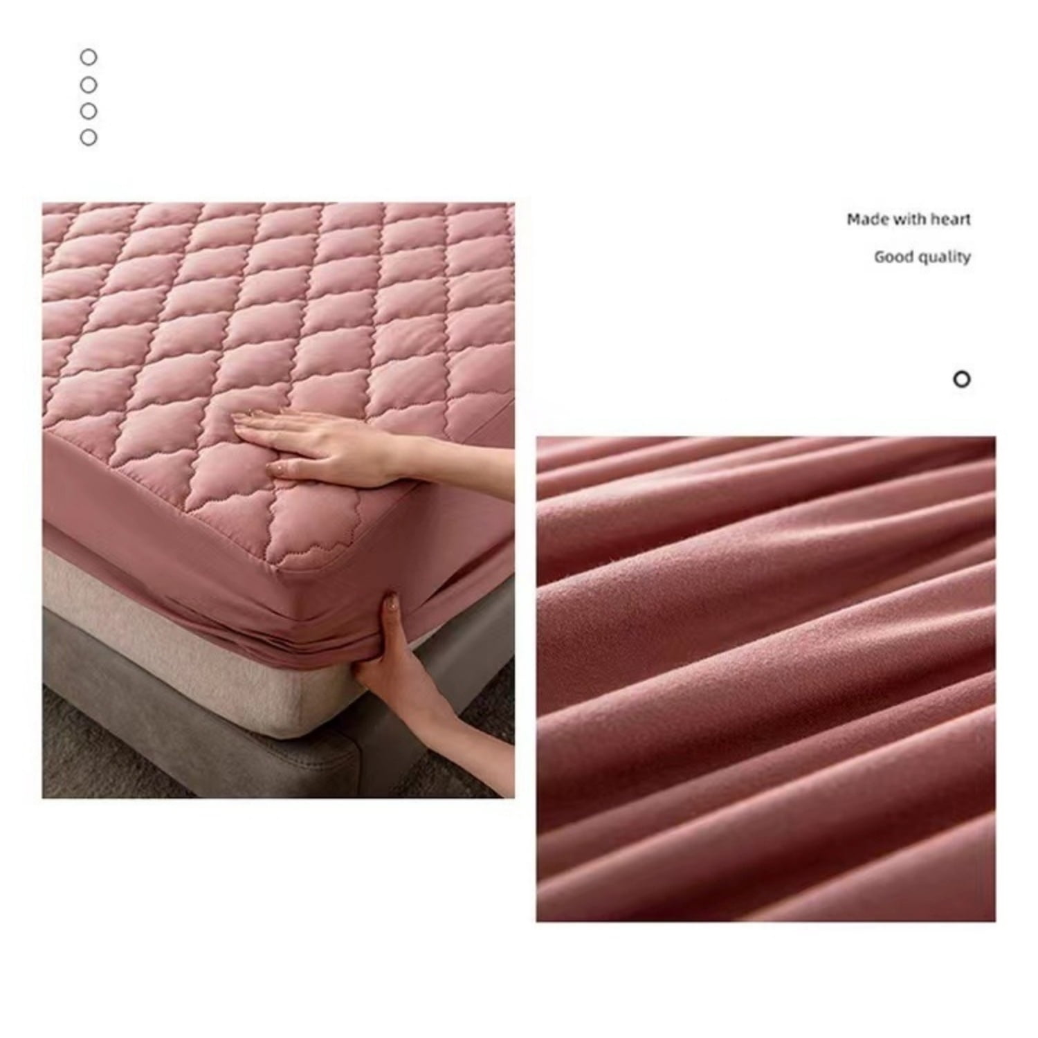 Quilted Fitted Mattress Pad Cover, 100% Waterproof Mattress Protector, Deep Pocket, Breathable & Noiseless, Soft and Comfortable