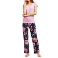 thumbnail image 2 of Women's Multi Colors Cozy PJ Fleece Pajama Lounge Pants (Floral, L), 2 of 2