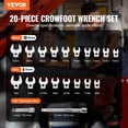 thumbnail image 2 of Juego de llaves Crowfoot VEVOR, 20 piezas, 3/8 Drive con 2 extensiones, 2 of 9