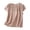 Pink, variant on Women's Casual Tops Blouse Round Neck Short Sleeve Reversible Pleated Loose Comfy Solid Summer Tunic Top, White M