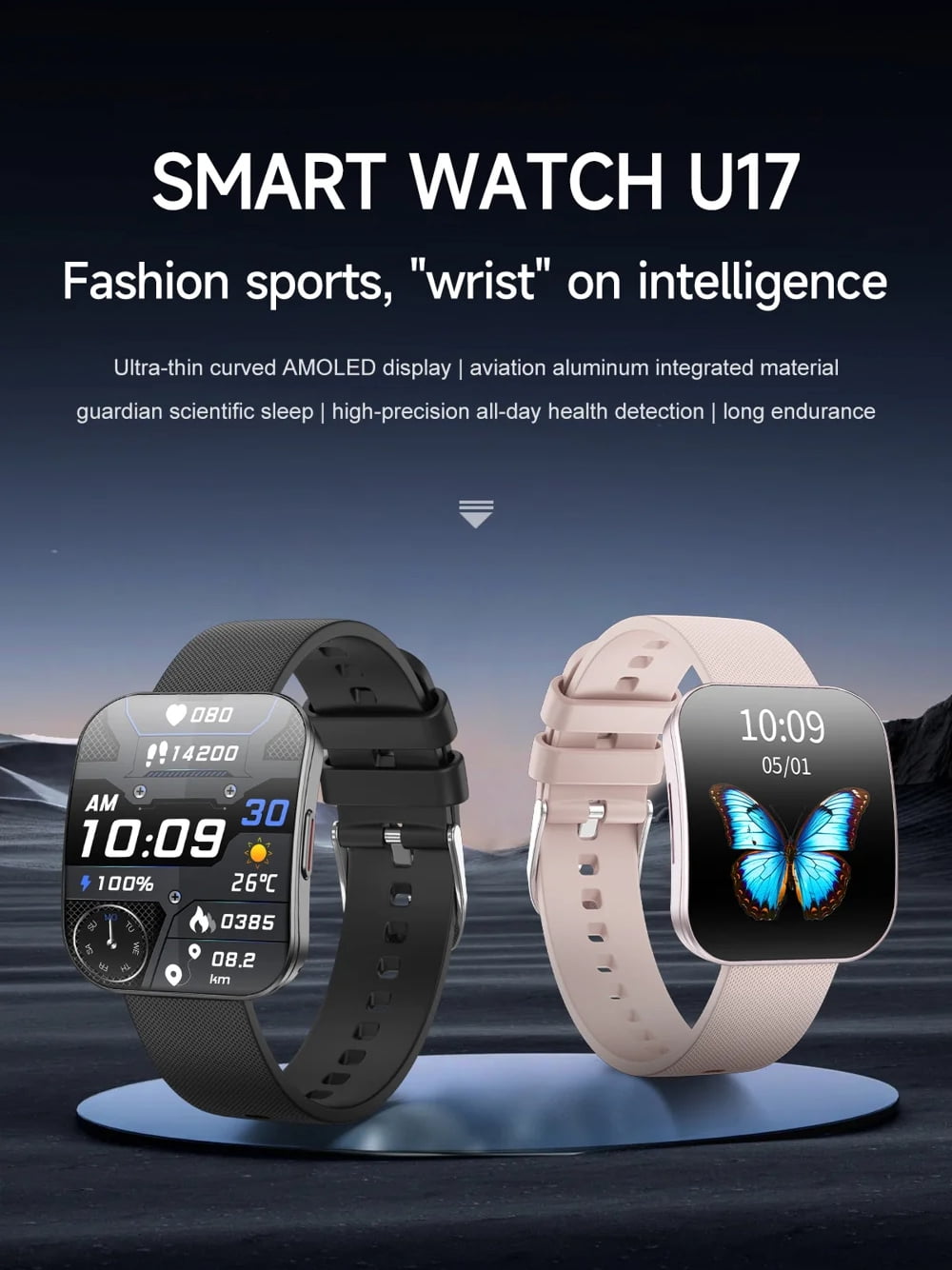 1.85-inch Curved Screen Smart Watch Bluetooth Call Message Notification