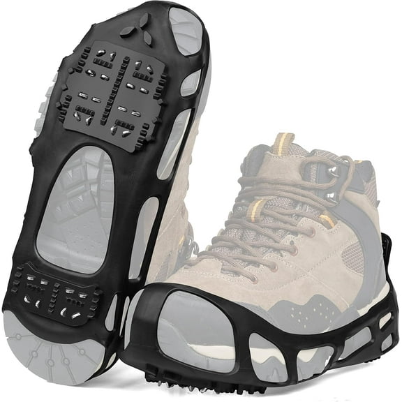 Tanhomme 1Pair(M(5.5-7 men/7-8.5 women) Ice Cleats Snow Traction Cleats Non Slip Crampons Ice Cleats for Shoes and Boots Ice Shoes Grippers Snow Boots Cleats for Women Men Winter Walking on Snow Ice