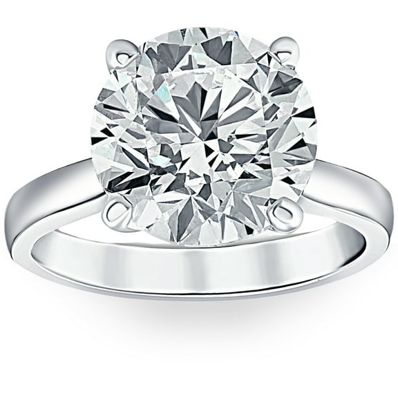 Pompeii 3 Ct Diamond Solitaire Lab Grown Engagement Ring in 14k White Gold (FG,VS1-VS2)