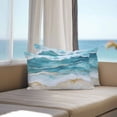 thumbnail image 4 of Outdoor Pillow Cover Teal Ocean Waves Set of 2 Waterproof Throw Pillowcases Modern Abstract Beach Decorative Patio Furniture Pillows for Couch Garden Indoor & Outdoor Use, 4 of 9