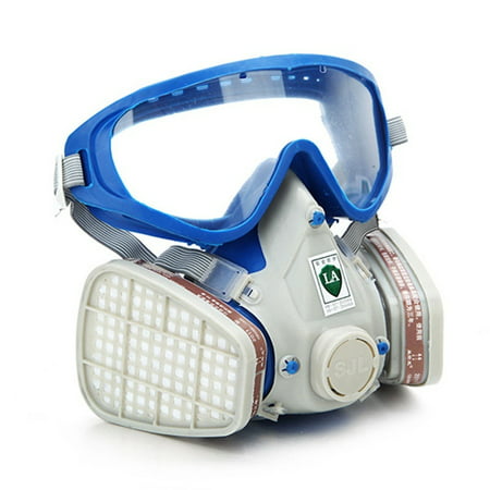 Full Face Respirator Mask Double Filter Air Breathing Chemical Gas Protection Mask
